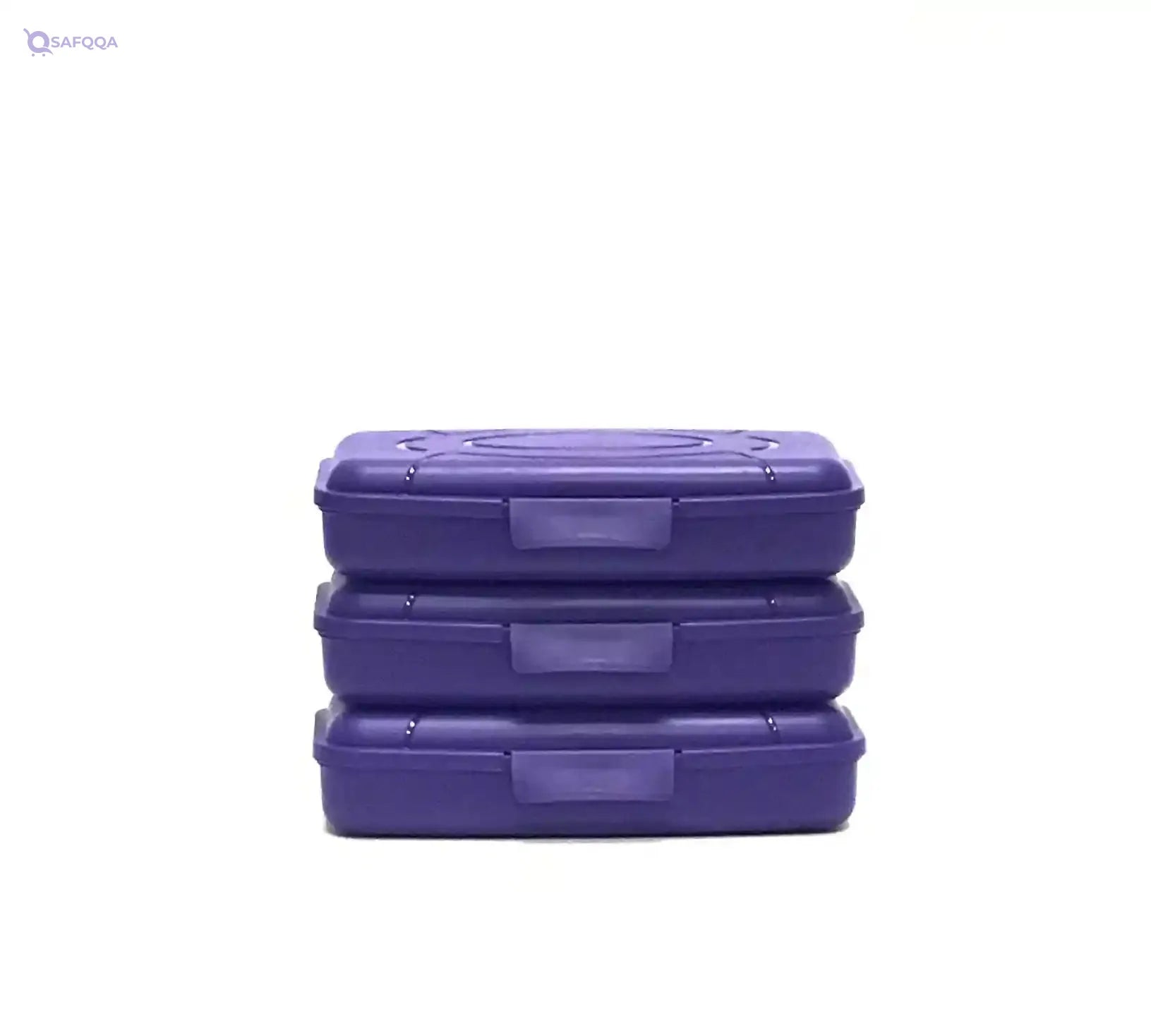 Mintra Home Utility Boxes - (7.7inW x4.0inD x1.61inH) - 450ml PURPLE Pack of 3 - Safqqa