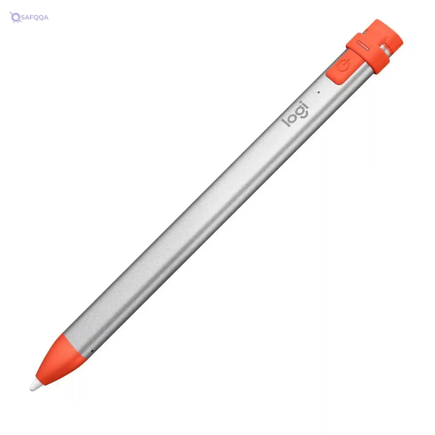 Logitech Crayon Digital Pencil for all iPads (2018 releases and later) with Apple Pencil technology, anti-roll design, and dynamic smart tip - Silver/Orange - Safqqa Egypt