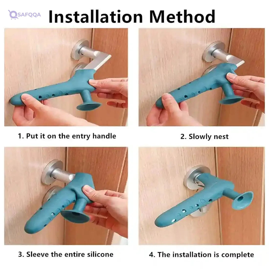 XPEX 2 Piece Door Handle Protector, Shock-absorbing Silicone Door Cover, Anti-static Door Handle Cover, Silicone Door Handle Safety Cover for Bumper - Safqqa