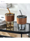 Pyrex Glass with Chic Leather Cover – 450ml - Safqqa