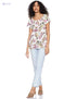 Matalan Blouse for Women Pattern Short Sleeves Round Neck Soft and lightweight fabric - Safqqa