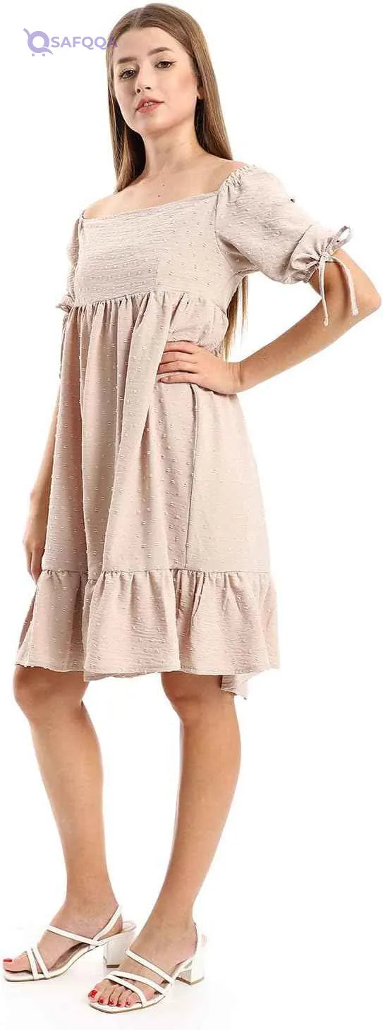 JAMILA Women's Self-Stitched Square Collar Tiered Tunic - Safqqa Egypt