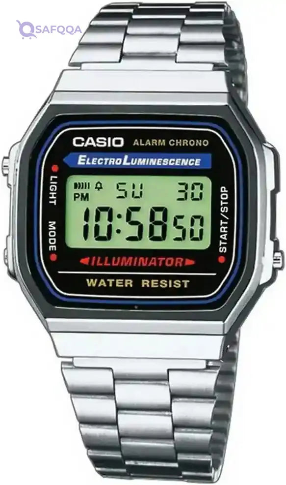 Casio Collection Unisex Adults Watch A168WA, Silver - Safqqa Egypt