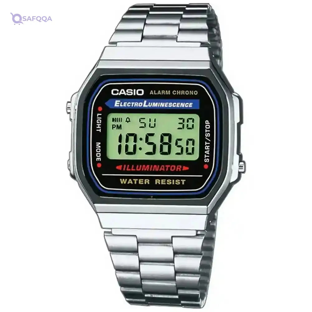 Casio Collection Unisex Adults Watch A168WA, Silver - Safqqa Egypt