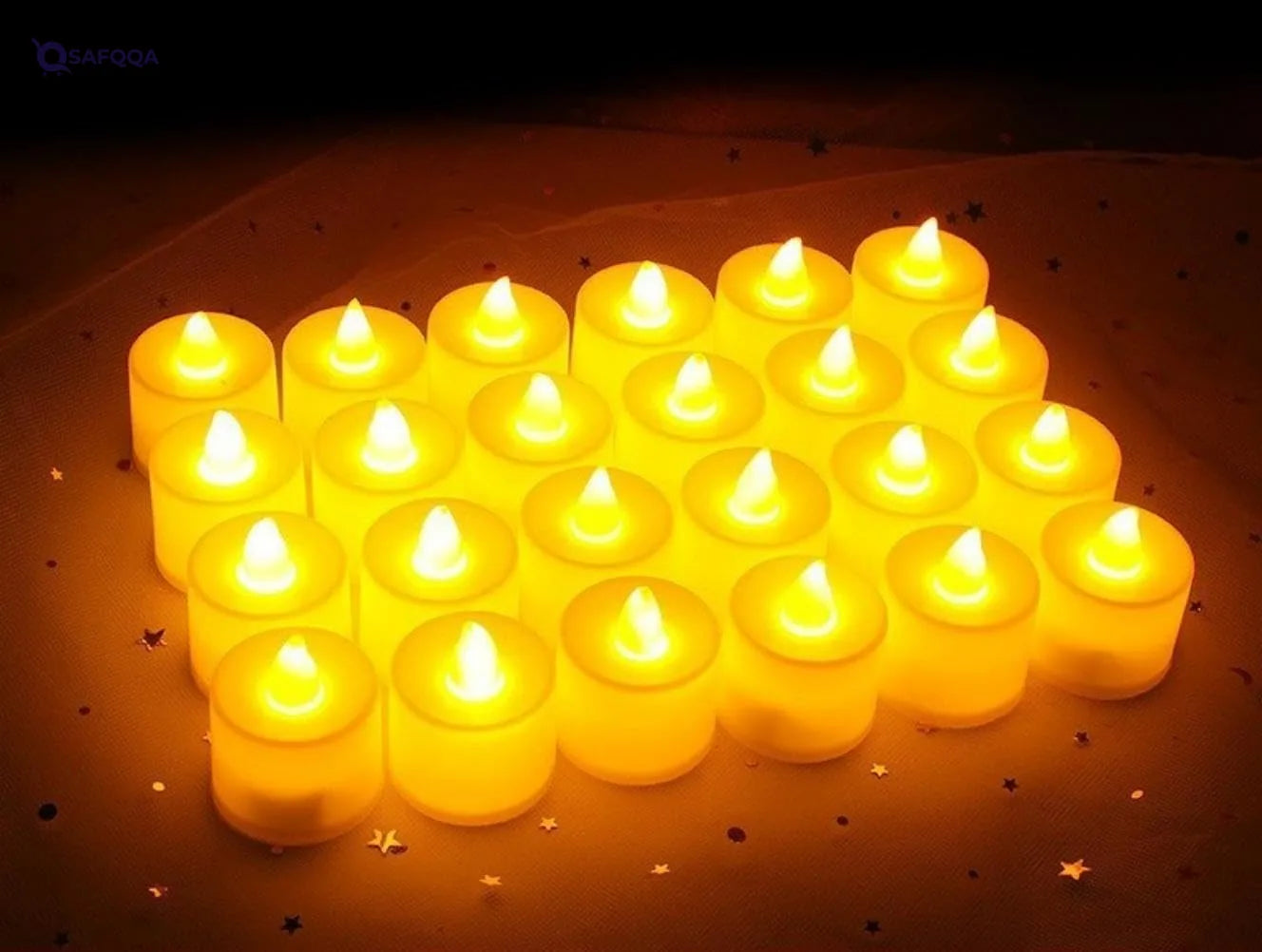 SKY-TOUCH LED Tea Light Candles with Realistic Flickering Glow - Safqqa