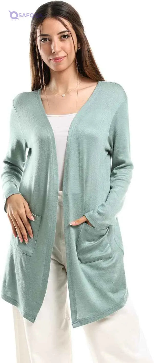 JAMILA Women's Short Cardigan with Front Pockets - Safqqa Egypt