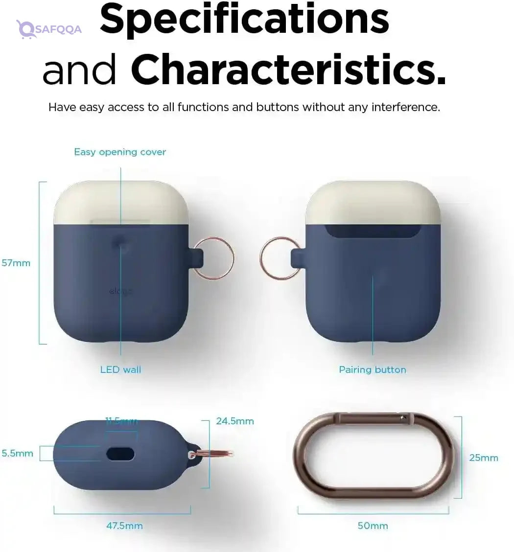 Elago duo hang case (compatible with airpods 1 and 2) body-jean indigo / top-classic white, yellow - Safqqa Egypt