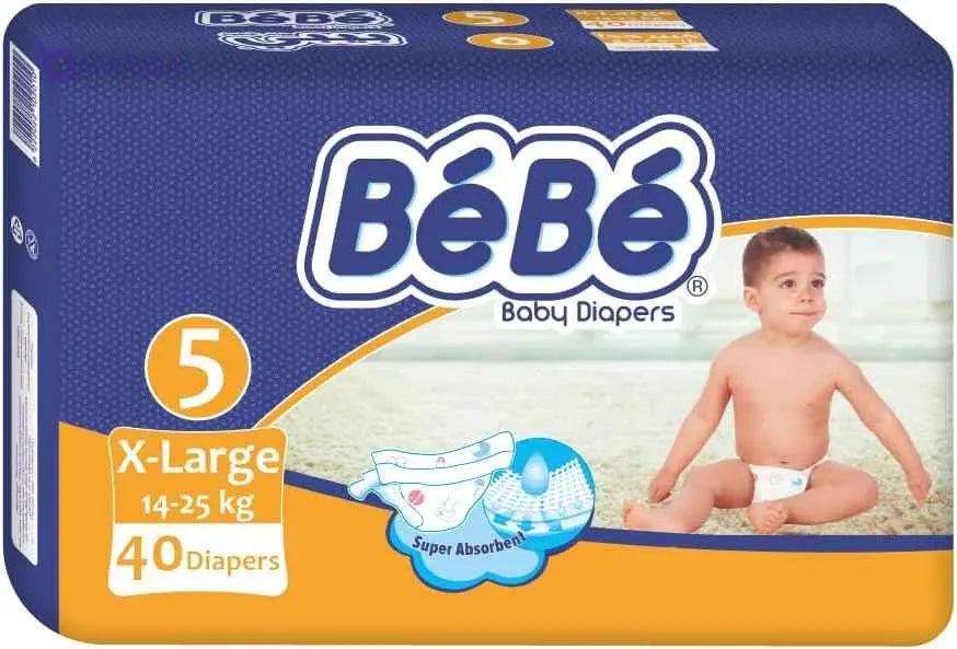 Bebe Baby Diapers X-Large (size 5) 40 diapers - Safqqa