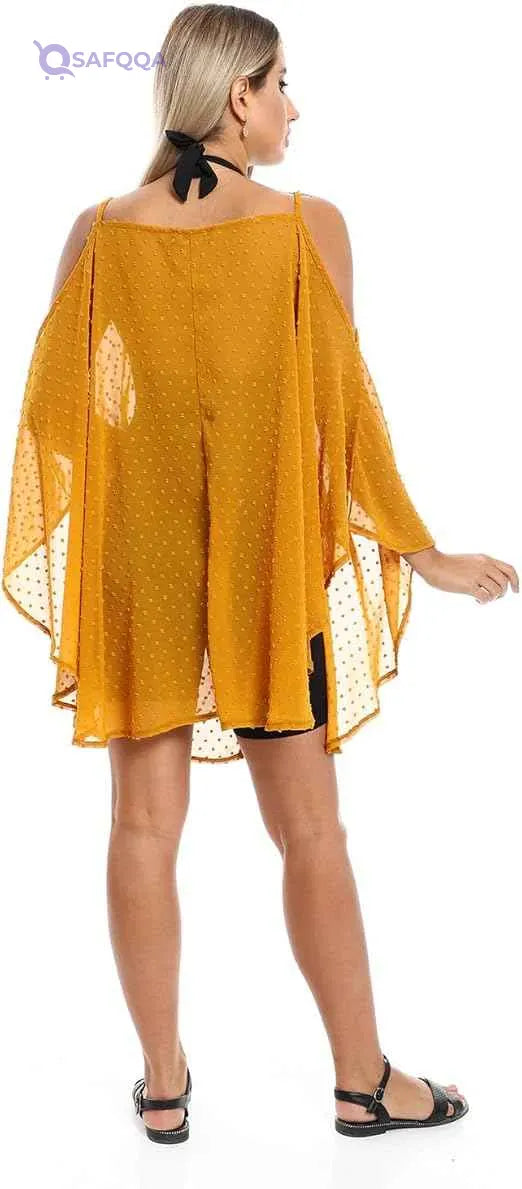 JAMILA Women Self Stitches Sheer Cover Up OUTERWEAR - Safqqa Egypt
