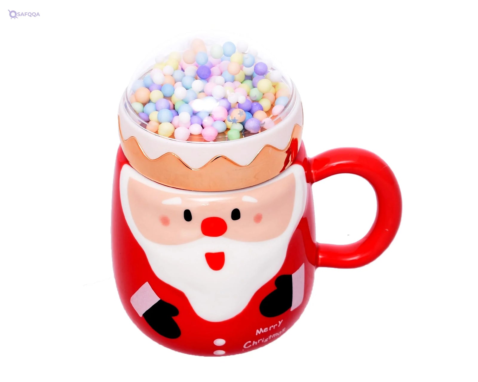 Generic A Ceramic Mug With An Old Man Design And a Tightly Sealed Lid. - Safqqa