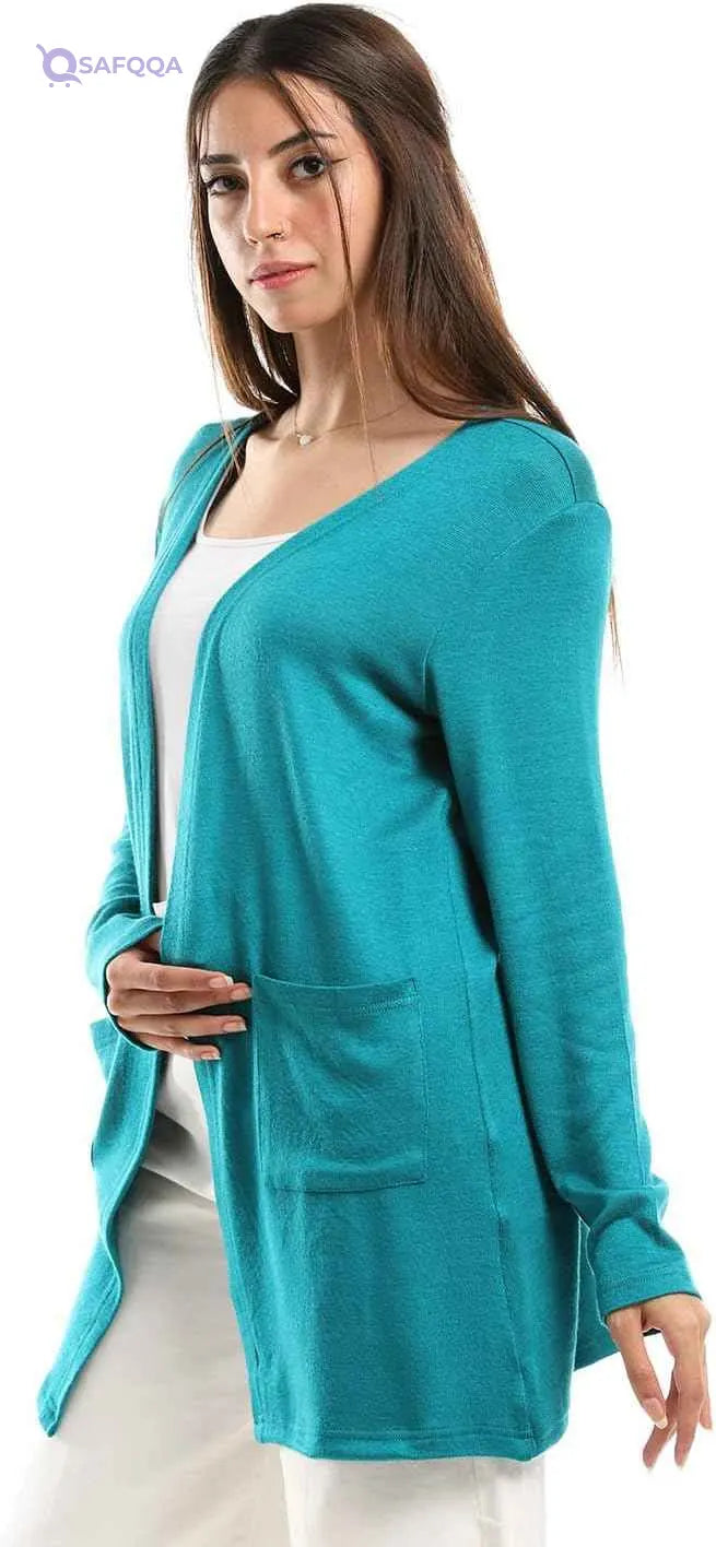 JAMILA Women's Short Cardigan with Front Pockets - Safqqa Egypt
