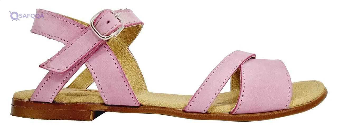 Summer Slingback Velcro Closure Flat Sandals for Girls- No Box - Safqqa Egypt