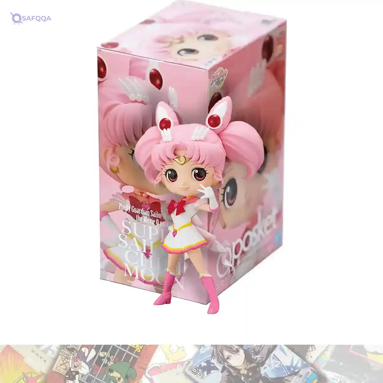 BANPRESTO 13cm Q Posket Mini Statue Figurine Bundled with 1 A.C.G. Compatible Theme Trading Card (16622) - Safqqa