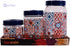 Herevin Mosaic Print Decorated Jar Set 3-Pieces, 425, 660 and 1000 ml Capacity, Blue - Safqqa