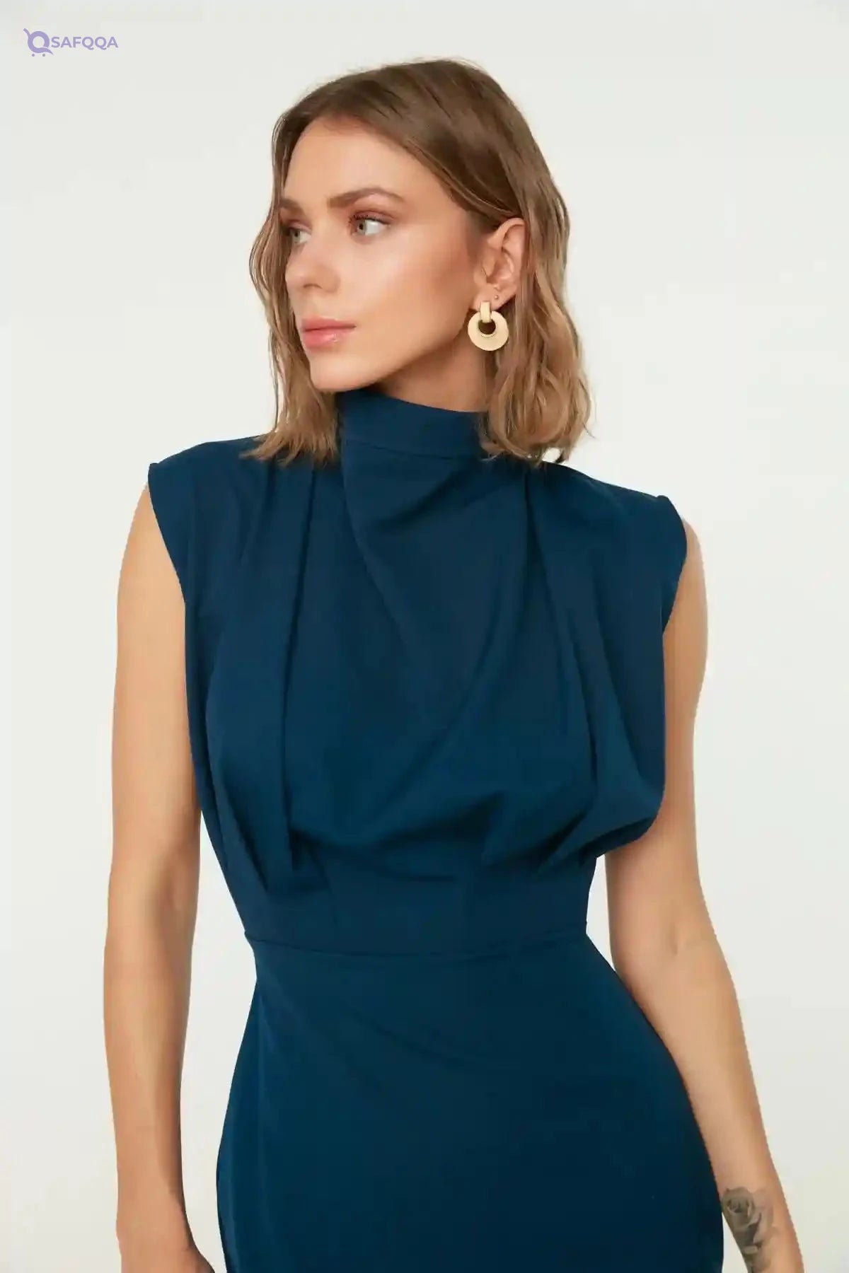 Trendyol Women’s Ribbed Bodycon Midi Knitted Dress – TWOAW - Safqqa