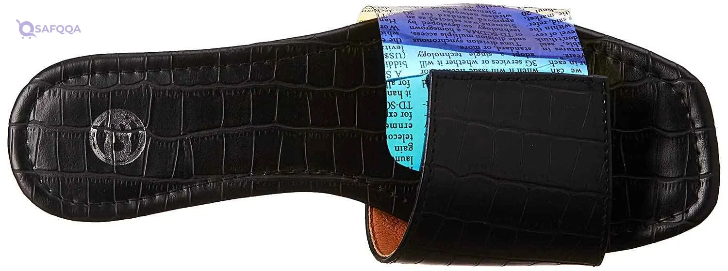 Club Aldo Letter Print Square Toe Slides for Women - Safqqa Egypt