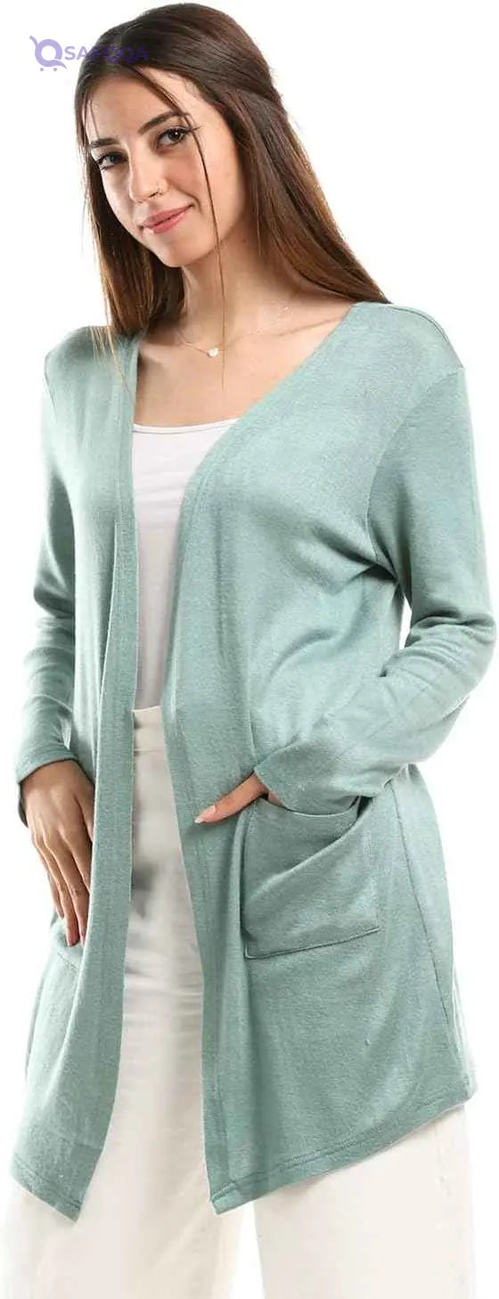 JAMILA Women's Short Cardigan with Front Pockets - Safqqa Egypt