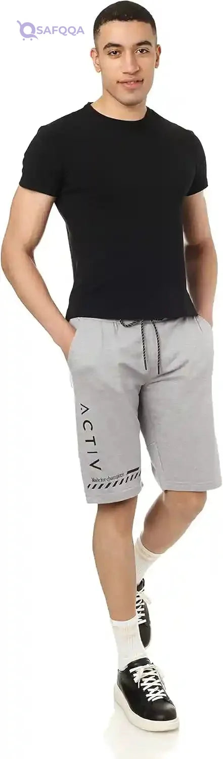 Splash Men's Running Shorts with Side Pockets and Drawstring Elastic Waist - Safqqa Egypt