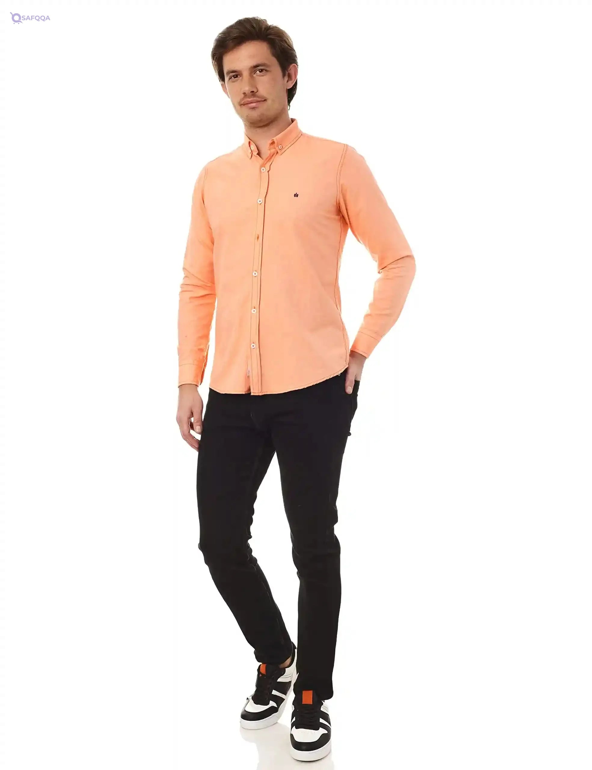 Firewood mens Firewood Basic Logo Shirt,L.Orange Shirt - Safqqa Egypt