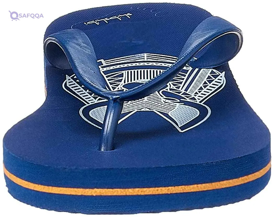 Shibshibi Blue Rubber Flip Flop Slipper For Men With Blue Plastic Strap - Safqqa