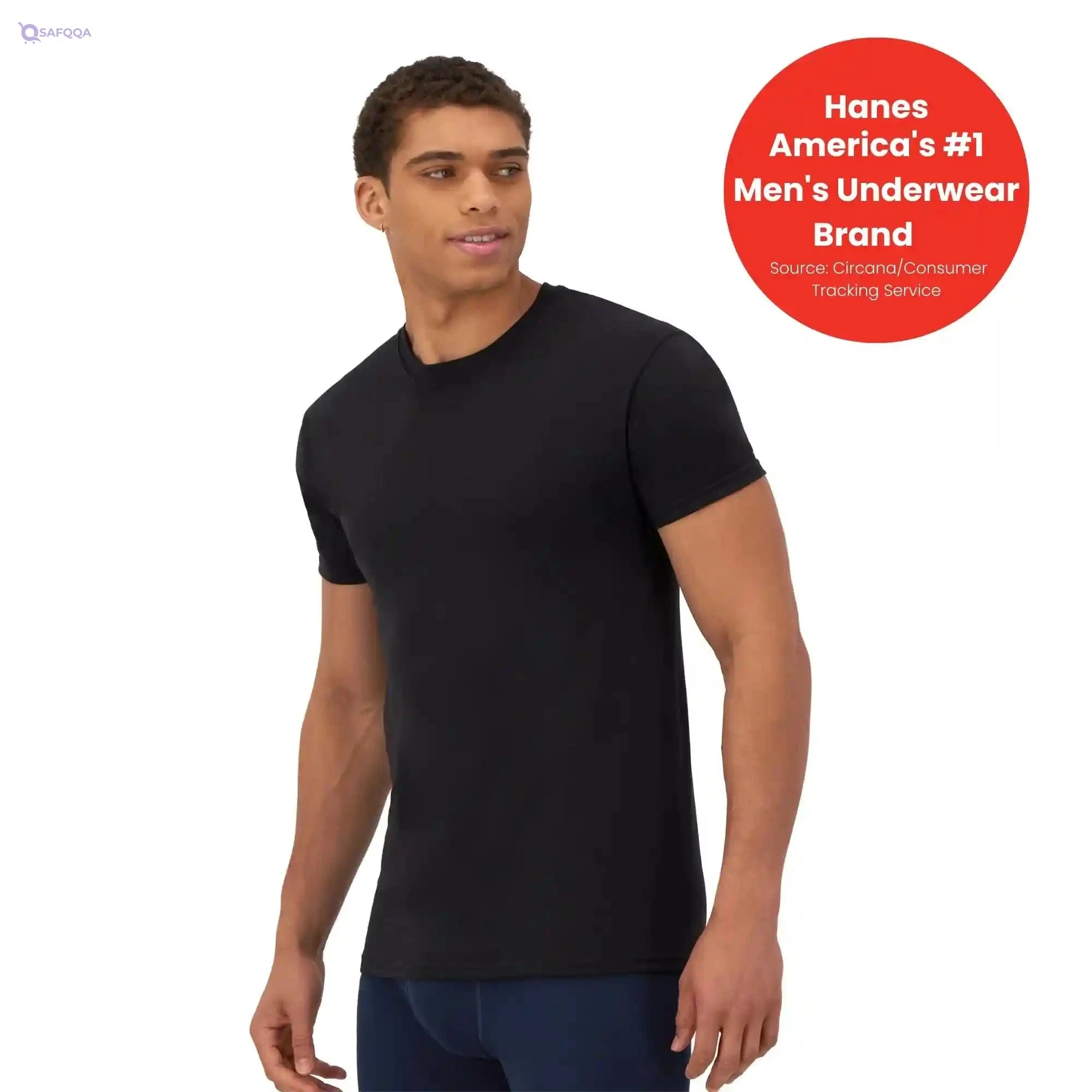Hanes Undershirts For mens ( 4 pcs) Provides a comfortable fit for everyday wear - Safqqa