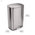 Amazon Basics 50L Rectangular Kitchen Bin with Steel Pedal – Soft-Close, Satin Nickel (With Hit ) - Safqqa