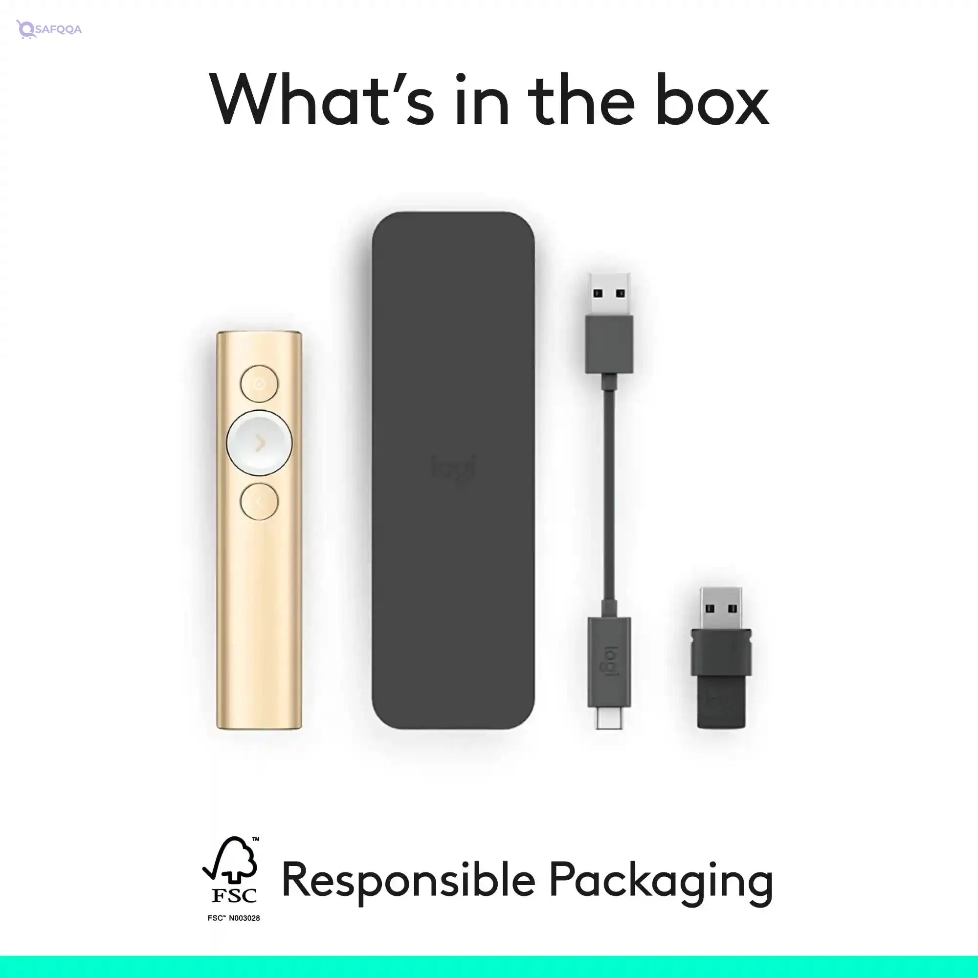 Logitech Spotlight Presentation Remote – Advanced Digital Highlighting, Bluetooth, 30m Range, Quick Charging - Safqqa