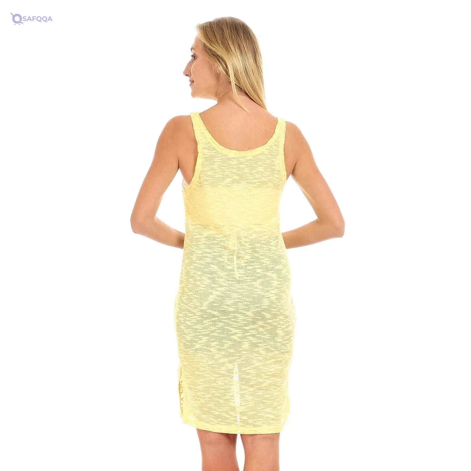 JAMILA Women Side Slits Sleeveless Knitted Cover up OUTERWEAR - Safqqa Egypt