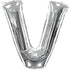 Foil Large Letter V Shaped Balloon Can Fills With Air Or Helium And Made From High Quality Materials Specially For Birthday Parties 32 Inch - Silver - Safqqa
