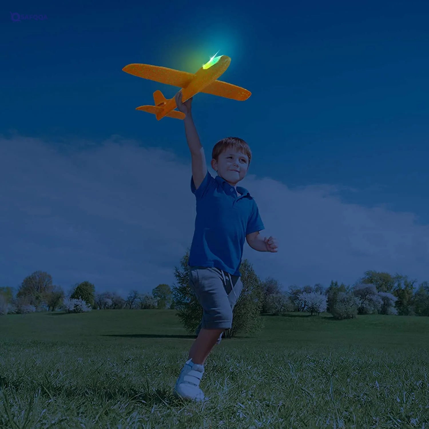Alyasameen A funflyable foam Glider With LED lights, suitable for Kids. - Safqqa