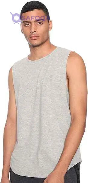 34 By Amr Diab Cotton Round-Neck Chest-Logo Muscle Tee For Men - Safqqa Egypt