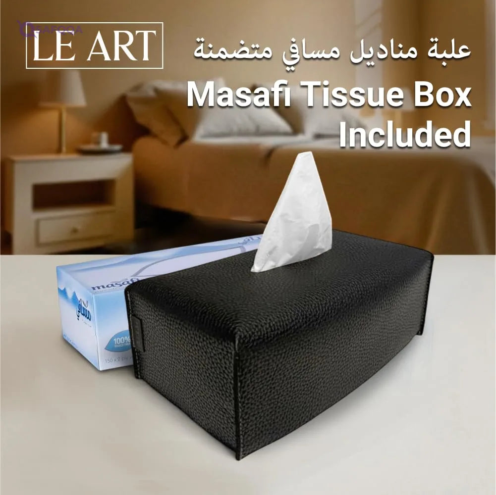LEART Premium Leather Tissue Box Cover – Stylish Holder for Home, Office & Car - Safqqa