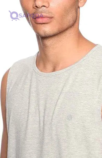 34 By Amr Diab Cotton Round-Neck Chest-Logo Muscle Tee For Men - Safqqa Egypt