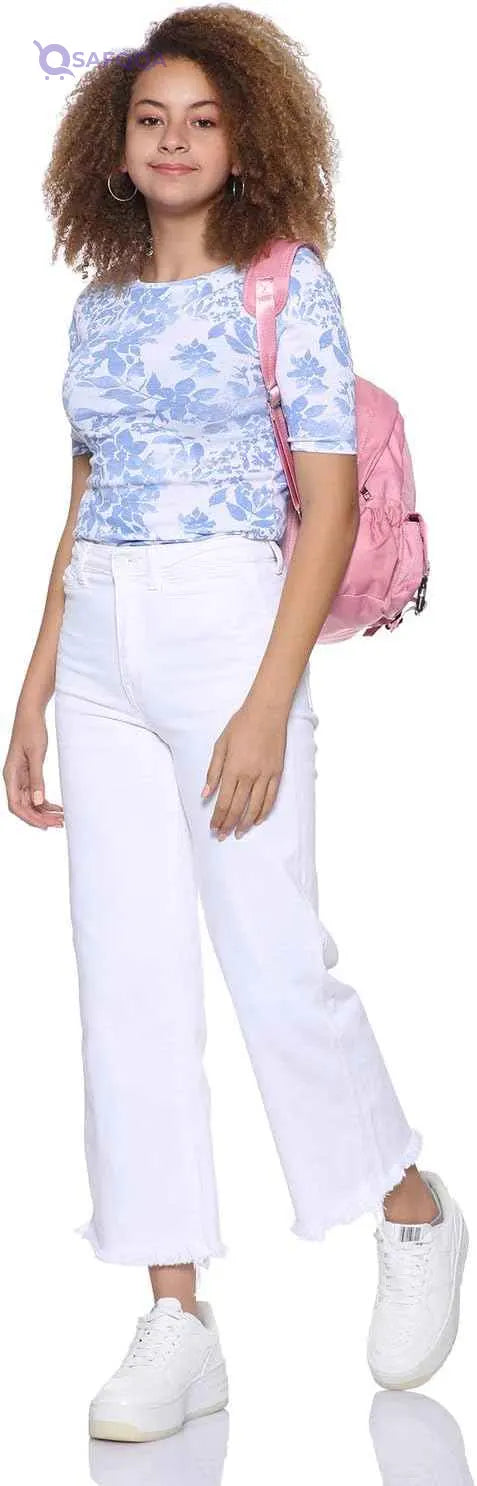 Splash Floral Pattern Boat Neck Short Sleeves Blouse for Women - Safqqa Egypt