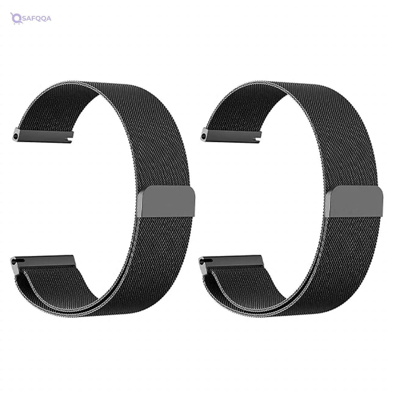 Strap Watch magnetic 2 pieces For Apple Watch size 20 black - Safqqa Egypt