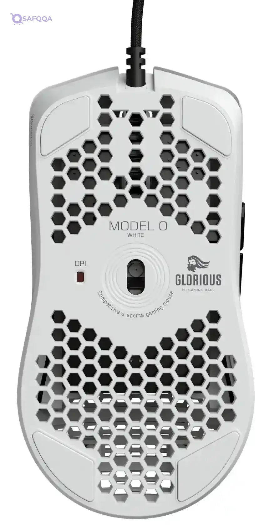 Glorious Model O Wired Gaming Mouse - RGB 67g Lightweight Ergonomic - Backlit Honeycomb Shell Design Mice ( White) - Safqqa