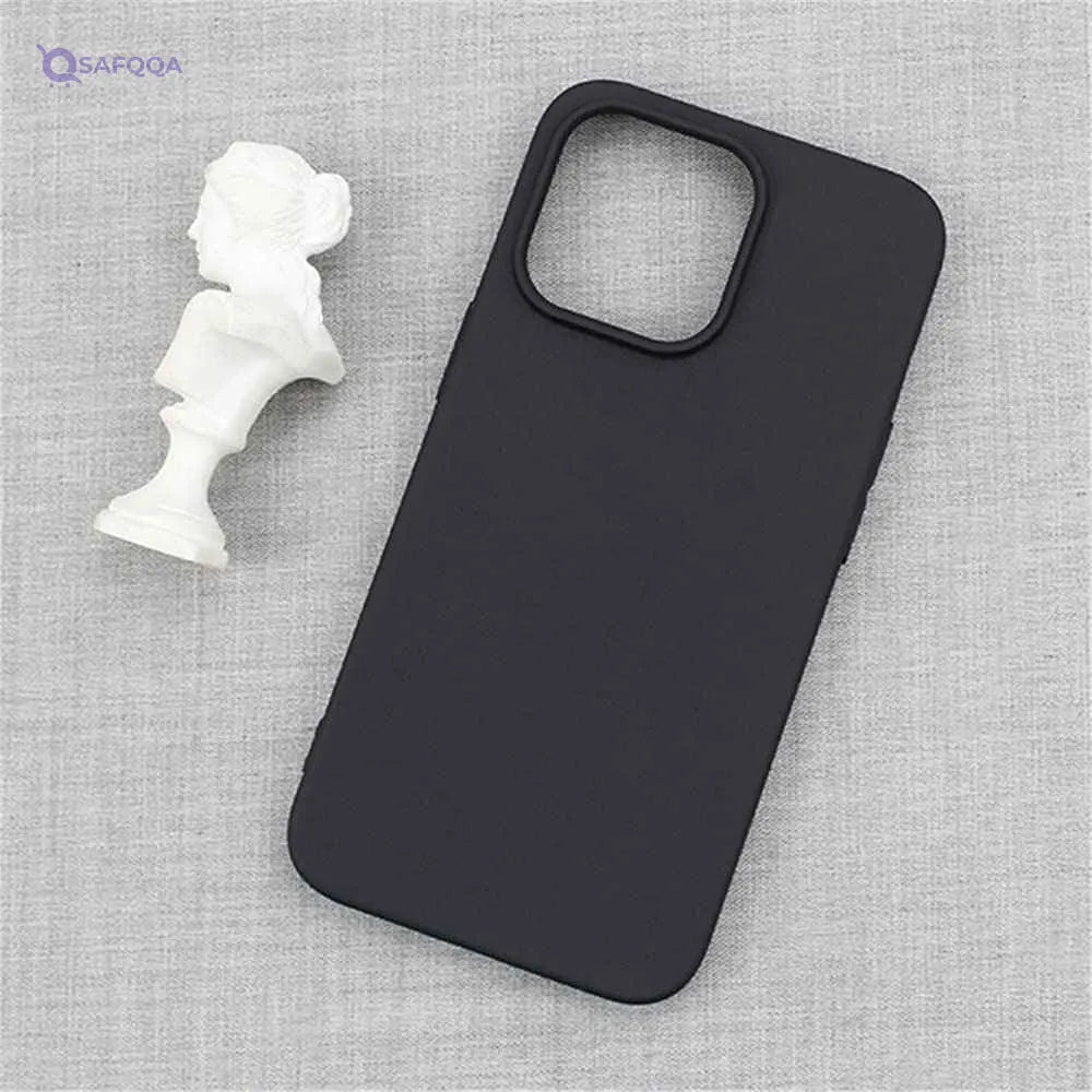 Case for iPhone 14 pro, 6.1-Inch, Silky-Soft Touch, Full-Body Protective Case, Shockproof Cover with Microfiber Lining (Black) - Safqqa