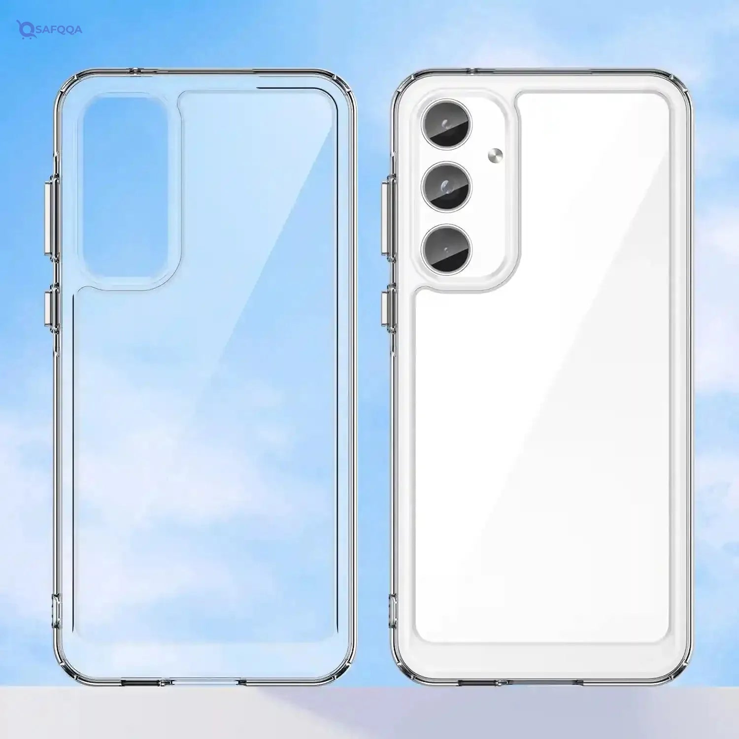 HidWee Crystal Clear Case Compatible with Samsung Galaxy A55 5G, Anti-Yellowing and Anti-Scratch Case, Anti-Shock Hybrid PC and TPU Silicone for Samsung Galaxy A55 5G - Transparent - Safqqa