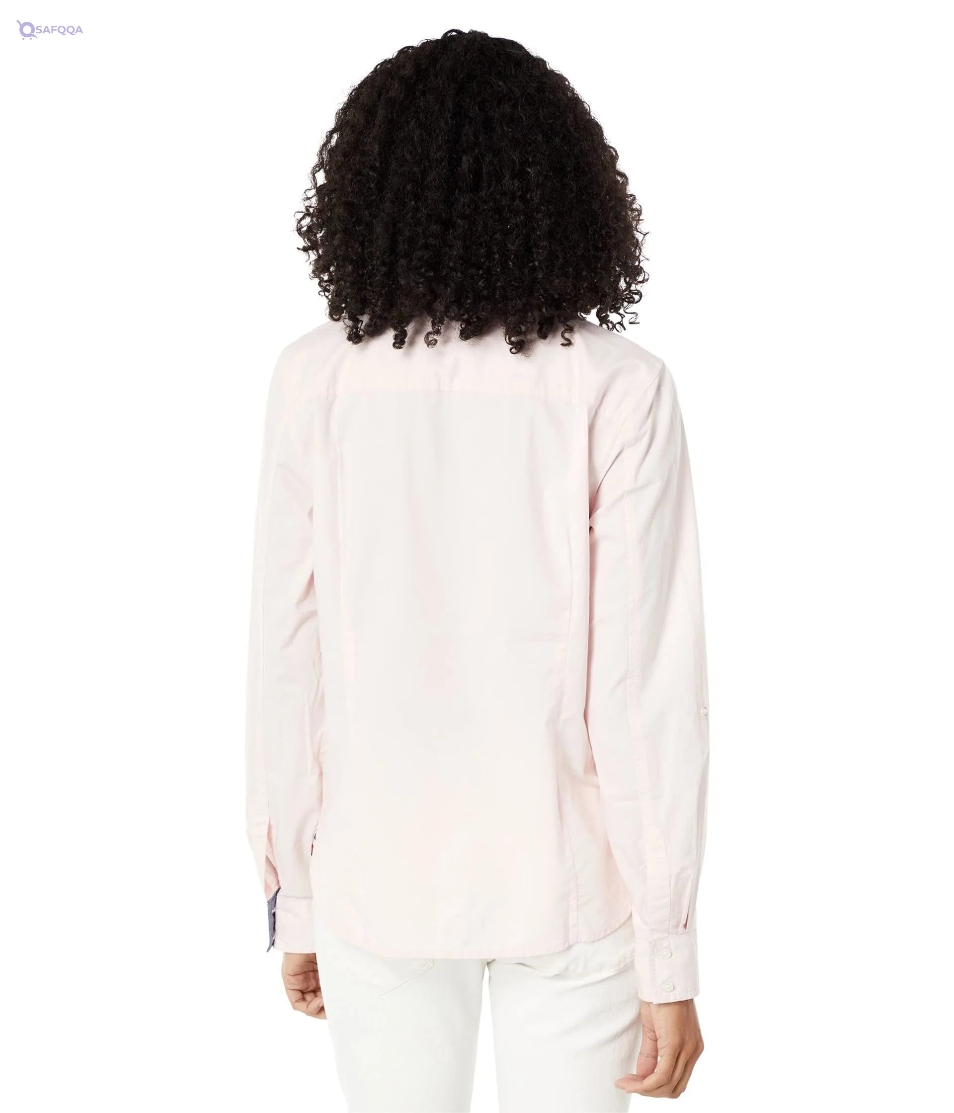Tommy Hilfiger Women’s Long Shirt with Adjustable Sleeves and Button Collar - Safqqa