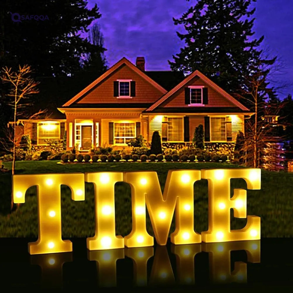 Spaceshoop Small illuminated Alphabet Letter Lights, Battery Operated, White Color - Safqqa