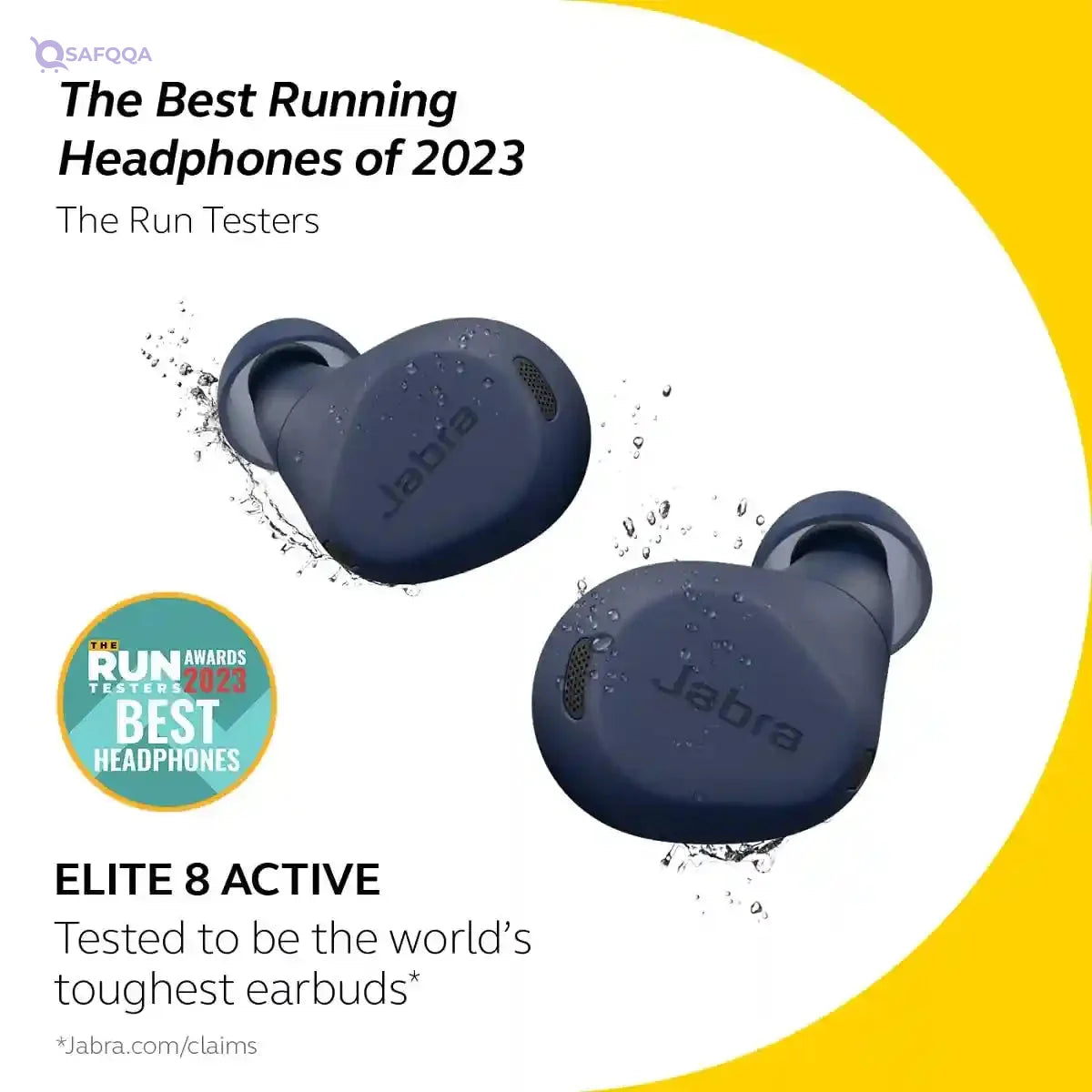 Jabra Elite 8 Active True Wireless Earbuds – Bluetooth Sports Earbuds with Secure in-Ear Fit for All-Day Comfort - Military Grade Durability, Active Noise Cancellation, Dolby Surround Sound - Navy - Safqqa