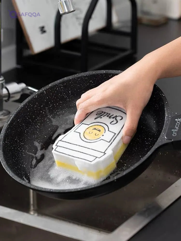 Generic Dishwashing Sponge Smooth And Does Not Scratch Surfaces , A Set Of Only 4 shapes - Safqqa