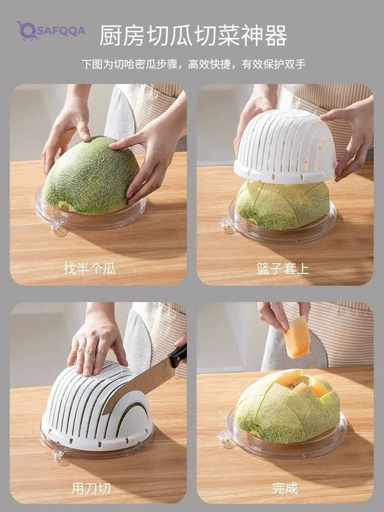 2-Piece Acrylic Plastic Refrigerator Storage Box for Washing and Drying Vegetables and Fruits with Transparent Lid - Yellow - Safqqa