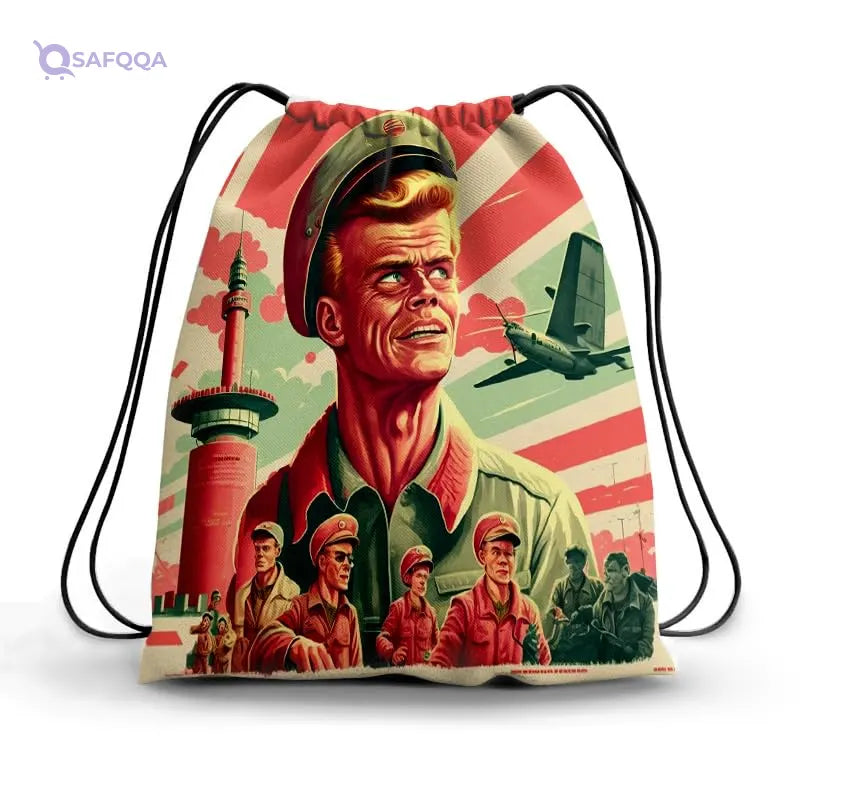 TAT DRAWSTRING BAG - 913, MultiColor, Large - Safqqa