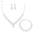 YSOUL CZ Rhinestone Jewelry Set – Necklace & Earrings for Bridal or Evening Wear - Safqqa