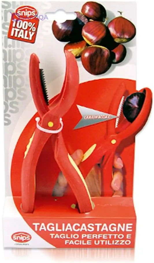 Snips Kitchen Chestnut Cutter with Steel Blade, Non-Slip Grip, 19.5cm, Made in Italy - Safqqa