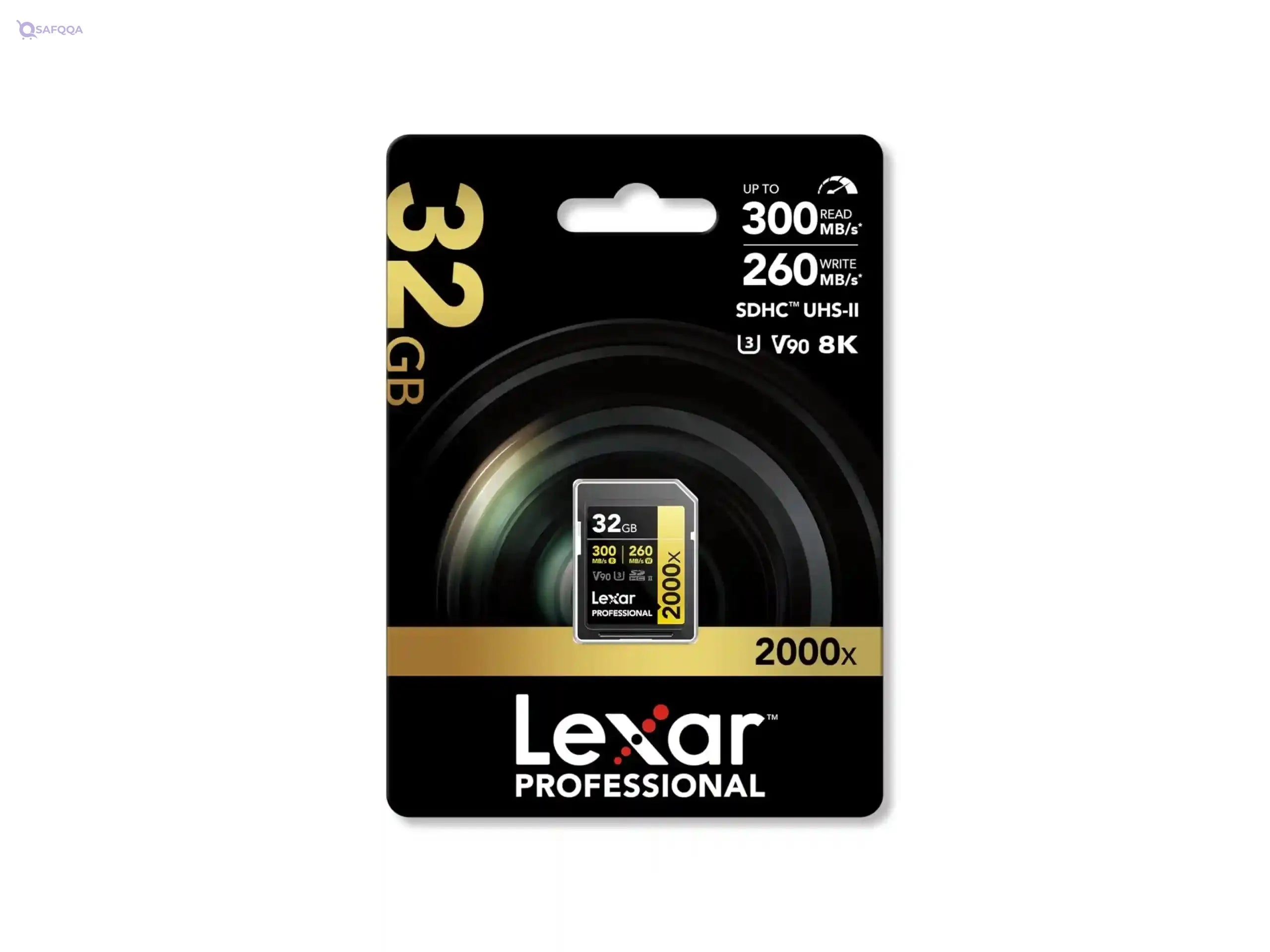 Lexar Professional 2000x SD Card 32GB, SDHC UHS-II Memory Card, Up to 300MB/s Read, for DSLR, Cinema-Quality Video Cameras (LSD2000032G-BNNAG) - Safqqa