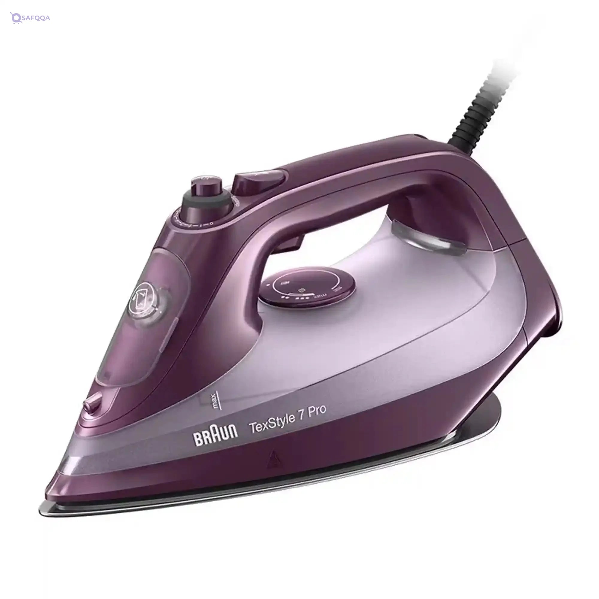 Braun TexStyle 7 Pro SI7181VI Steam Iron – 3100W, FreeGlide 3D, EloxalPlus Soleplate, Precision Tip, Vertical Steaming, Auto-Off, 300ml Tank – Violet-Damage Box - Safqqa Egypt