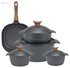 Granite Healthy Kitchen Cookware Set 9 qs with Grill - Safqqa
