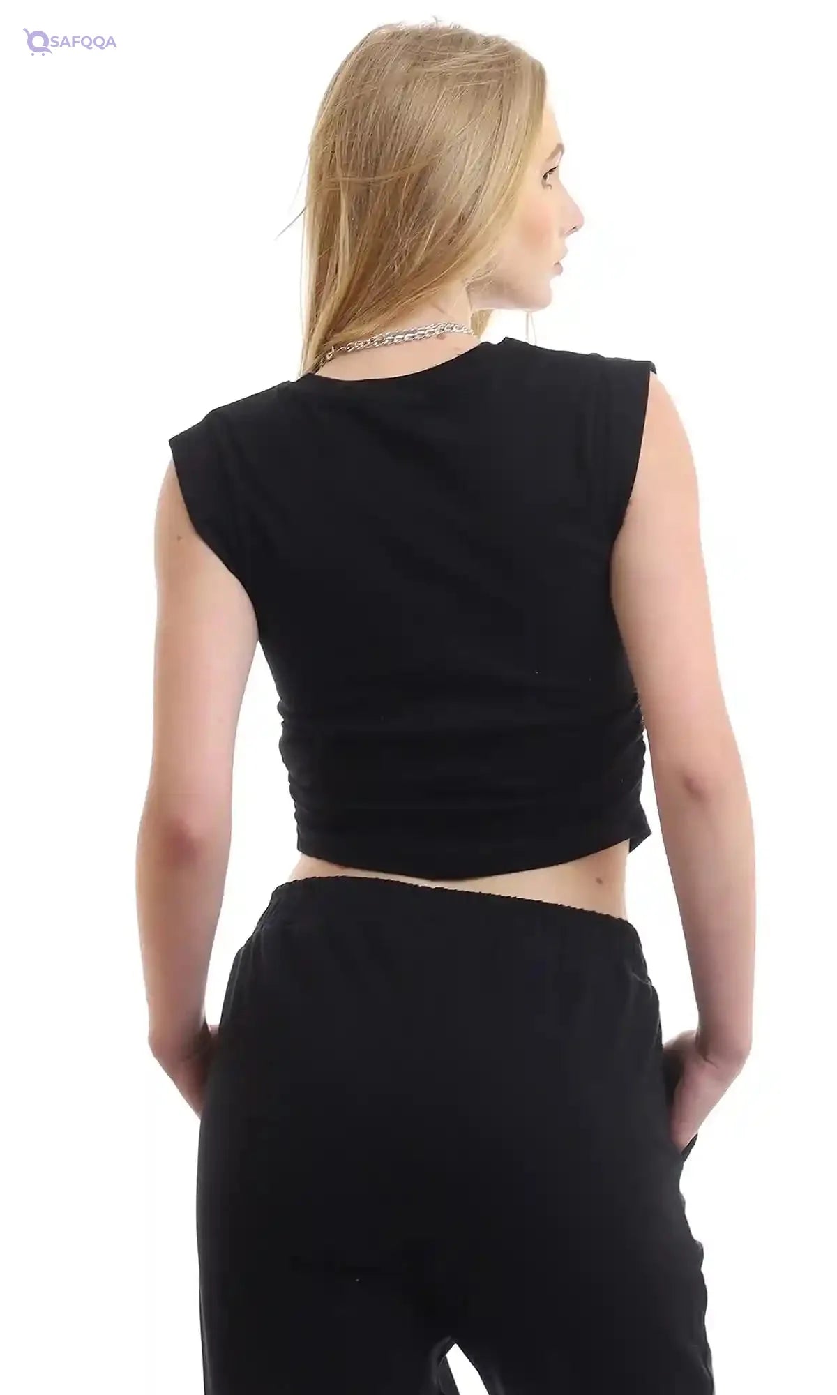Ravin Women Elastic Sides Roll Up Cap Sleeves Top Blouse - Safqqa Egypt